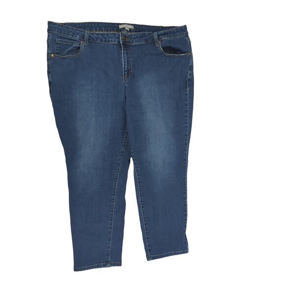 EUC Woman Within Blue Cotton Jeans Womens 24WP Petite Pockets - Picture 3 of 8